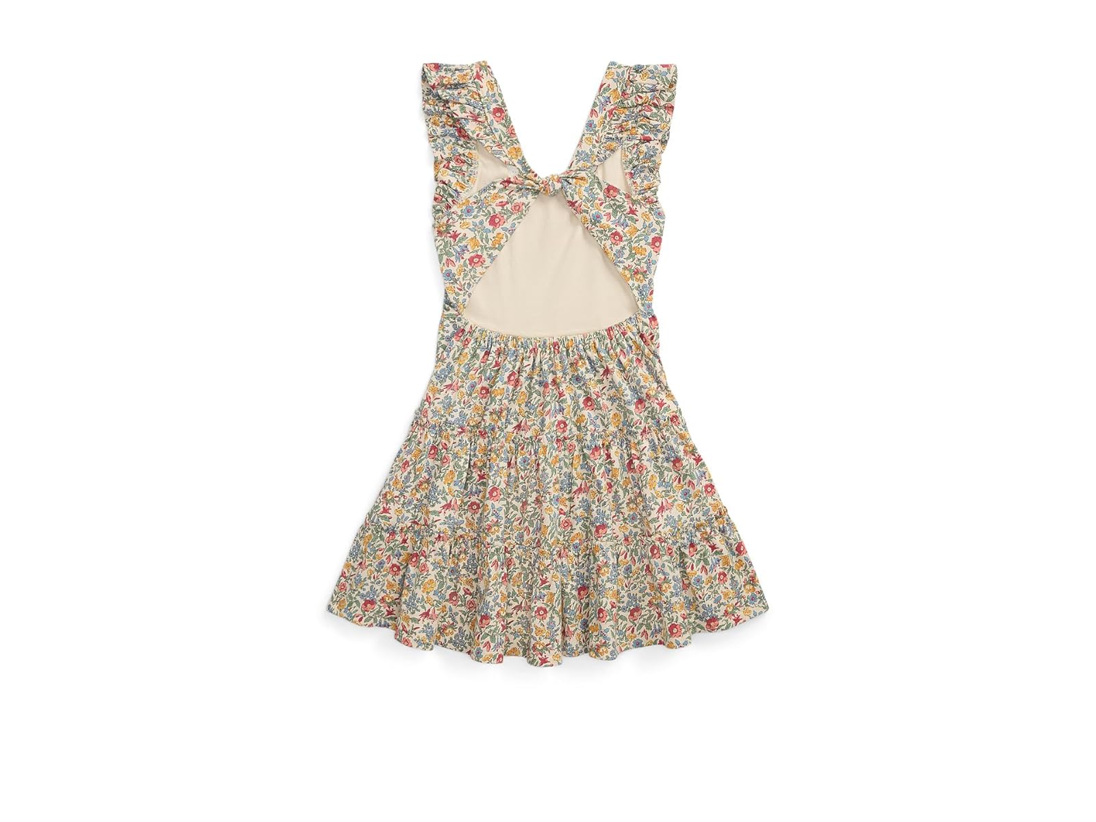 Girl's Polo Ralph Lauren Kids Floral Ruffled Cotton Jersey Dress (Big Kid) - Picture 3 of 3