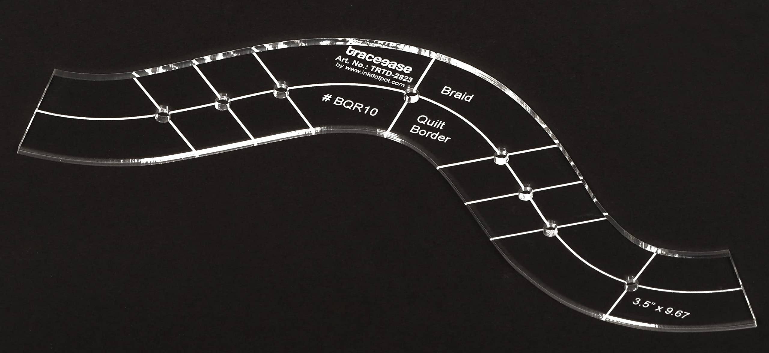 Traceease 1 Gabarit D'applique De Bordure Tressée De 8,9 X 24,6 Cm Pour Patchwork, Couture, Patchwork - Modèle De 0,3 Cm D'épaisseur