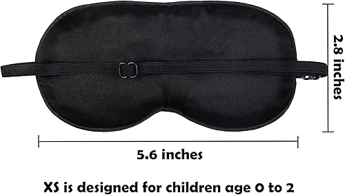 Miniatura 2 de Máscara de dormir de seda de morera con correa ajustable para niños, bonita máscara de ojos para dormir para recién nacidos, 1 paquete