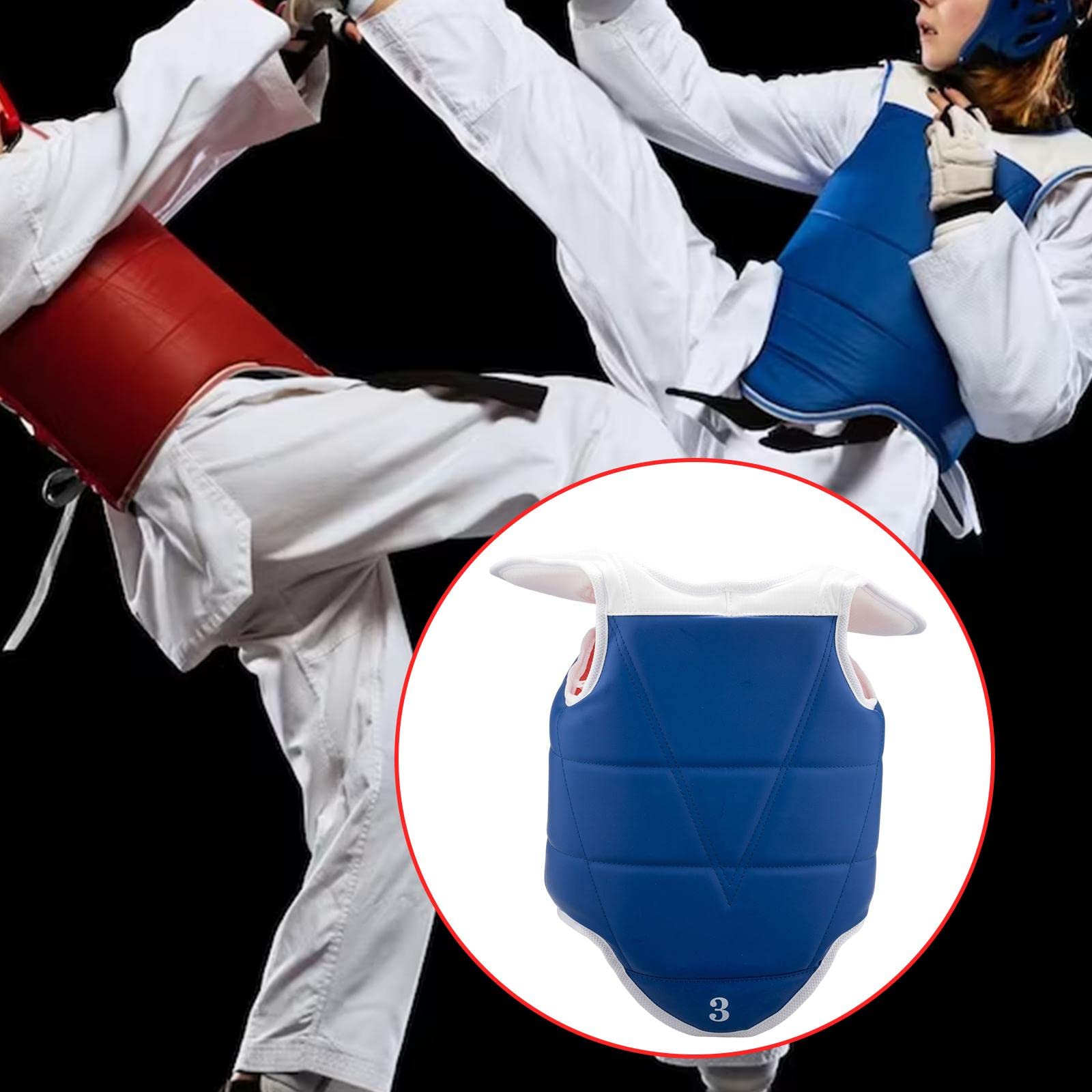 Harilla Karate Chest Guards Reversible Equipo de Protección Protector Chaleco Pad Boxing Sparring Artes Marciales