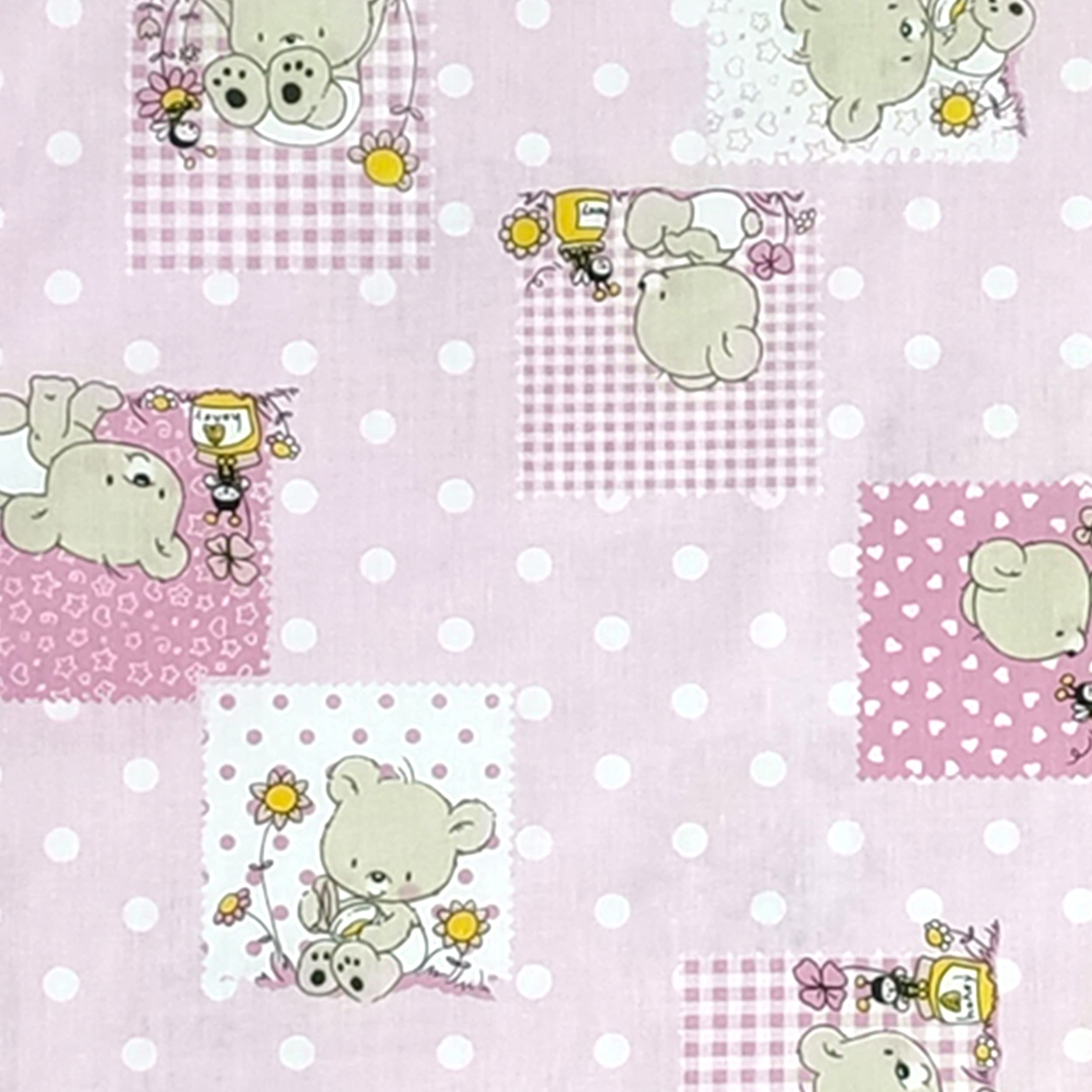 Panini Tessuti Saco de Dormir y Saco de guardería para bebés de 2 a 6 años - Tejido Acolchado 100% algodón, para Dormir en la guardería y en casa - Made in Italy (Saco de Dormir Osos y Abejas Rosas