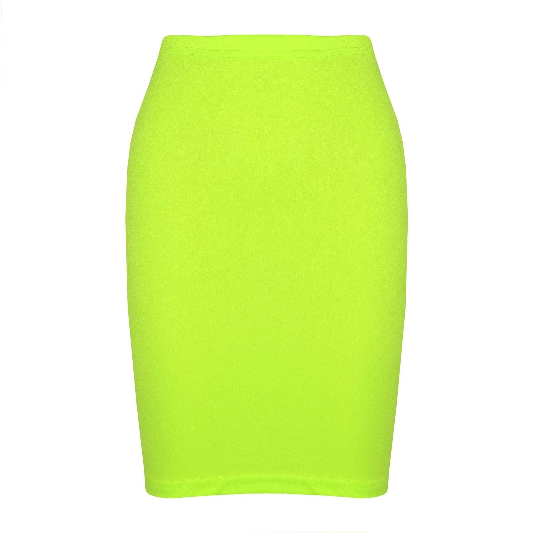 A2Z 4 Kids Girls Plain Pencil Skirt Trendy Soft Feel - Plain Pencil Skirt Neon Green 7-8
