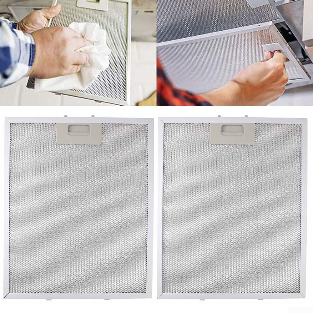 Metalowy filtr przeciwtłuszczowy do okapu kuchenne 2 szt. Filtr tłuszczu do okapu kuchennego, zamienny filtr tłuszczu do okapów kuchennych 350x240x9mm
