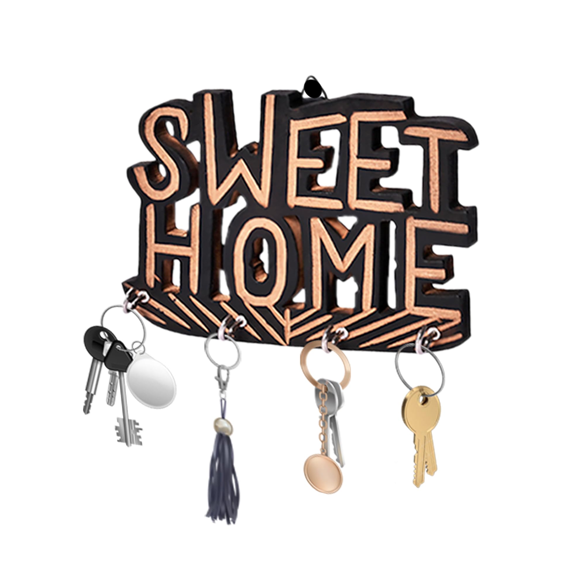 karigar creations Sweet Home Design Wooden Key Holder Decorative Wall Decor Key Holder for Home MDF Wood Key Chain Holder with 5 Hooks 15x12 cm (B0C9TKQBFC) Amazon Price History, Amazon Price Tracker