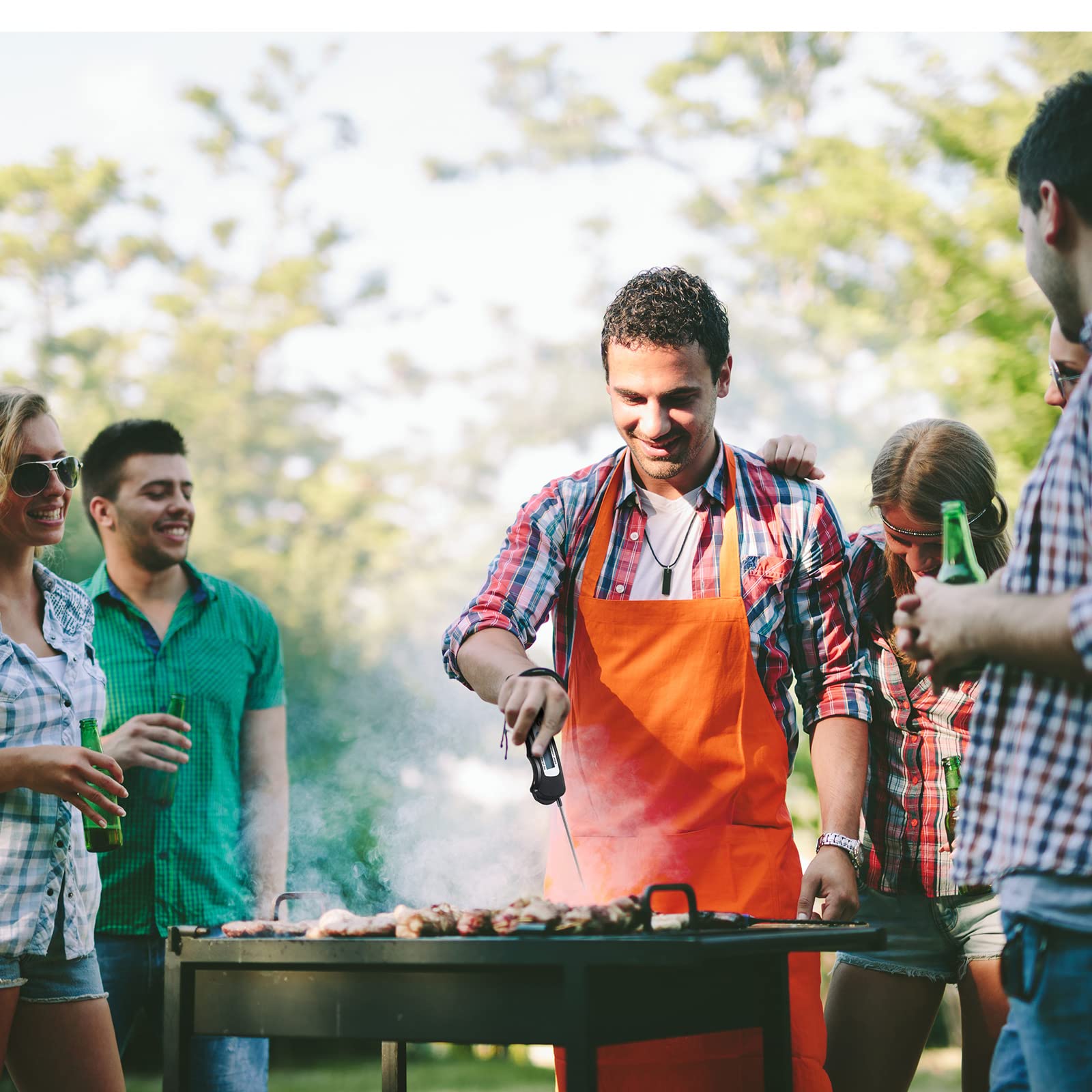 Termómetro digital de carne de 6 piezas plegable de lectura instantánea termómetro de alimentos impermeable digital sonda de alimentos con imán para parrilla cocinar alimentos barbacoa asado pavo