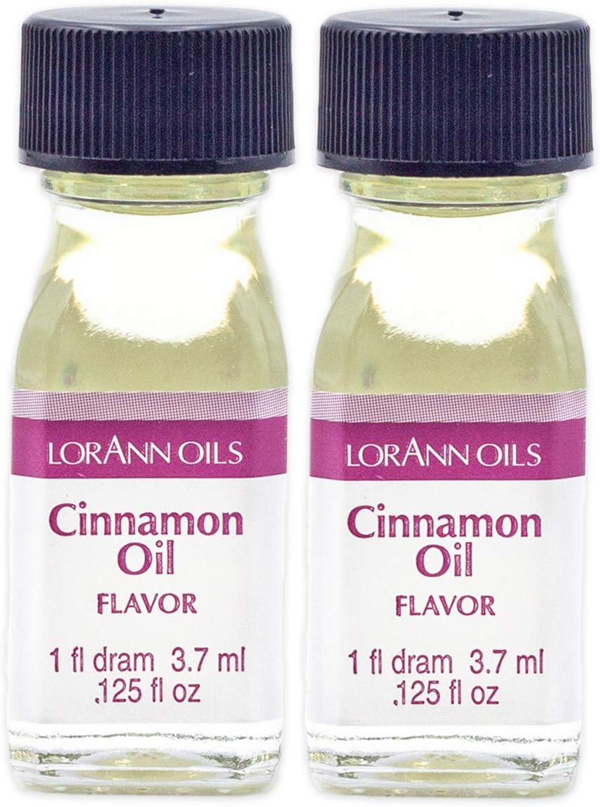 Super Strength Flavoring - Used For Candy Making, Flavoring, Baking, Hard Candy, & Flavor Oils - Bold, Natural Flavors 4X Stronger Than Extracts - Cinnamon Oil, Pack of 2, 0.125 fl oz