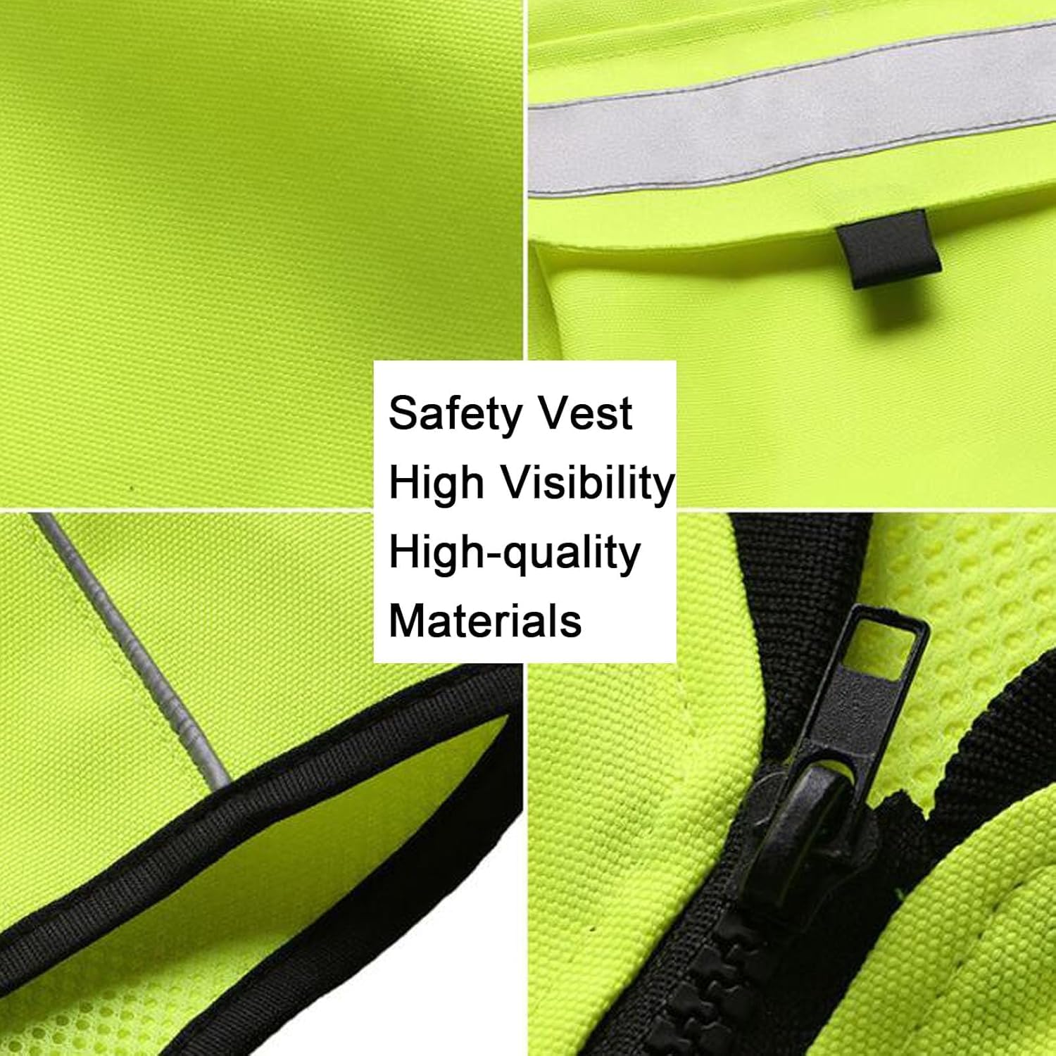 Logo Personnalisé Gilets De Sécurité Haute Visibilité Vêtements De Travail De Sécurité Haute Visibilité avec Bandes Réfléchissantes Gilet Réfléchissant De Nuit Gilet, Yellow, One Size
