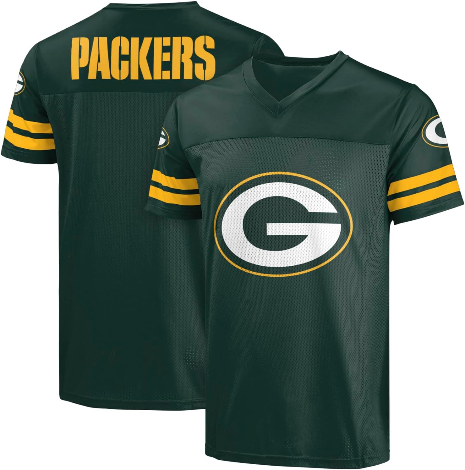 FOCO NFL Men's Officially Licensed Primary Logo Game Day Football V-Neck Top
