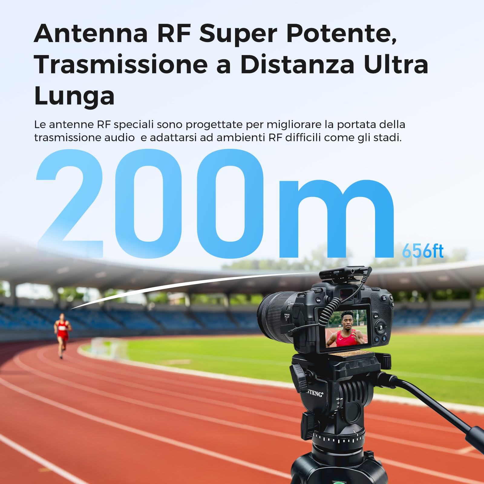 NearStream Microfono Lavalier Wireless con tecnologia ENC(la cancellazione del rumore ambientale),Schermo LCD,Distanza di Trasmissione di 200m, 20 ore di Durata,Guadagno A udio&Disattivazione Audio