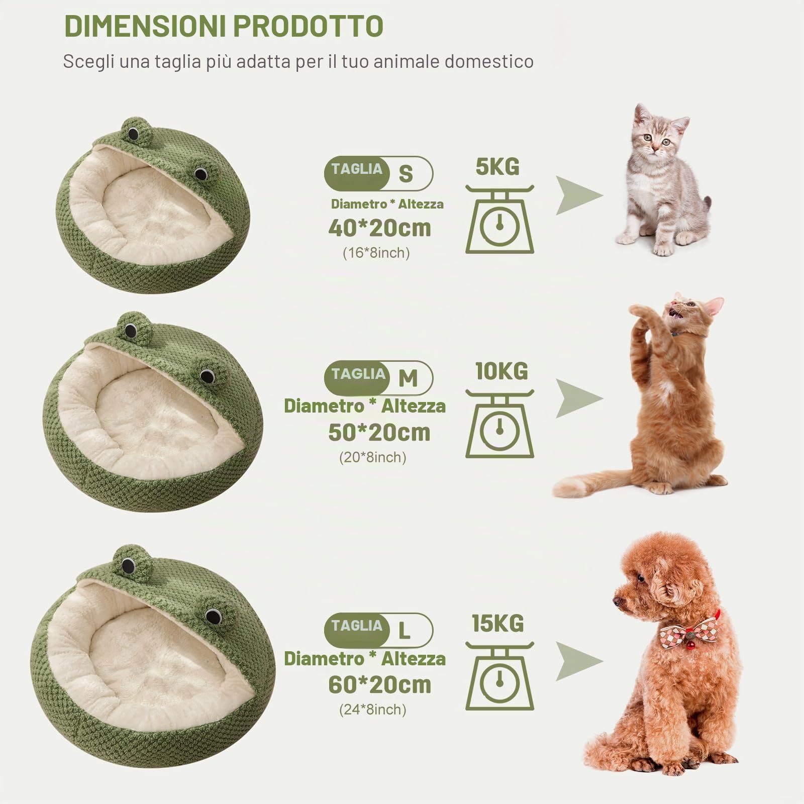 PETCUTE Cuccia da Interni per Gatti,Letto per Animali Domestici,Letto per Gatti con Cuscino Imbottito Rimovibile e Lavabile,Simpatica Forma di Rana,Cuccia per Gatto con Fondo Antiscivolo