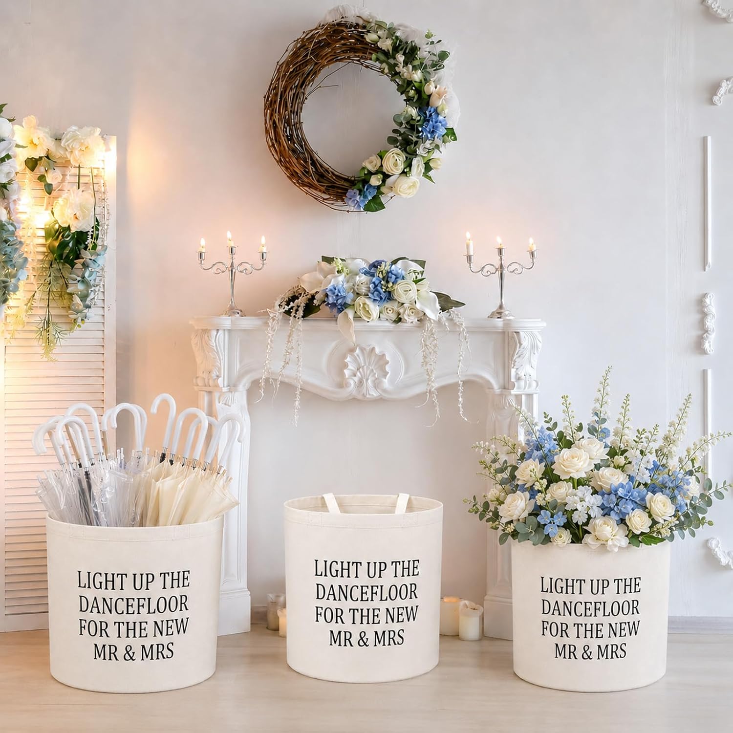 Booson 1 Pcs Wedding Baskets Flower Girl Baskets for Glowsticks Wedding