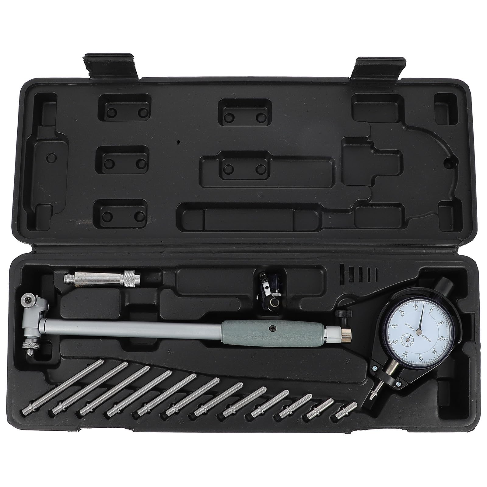 Misuratore di Alesaggio Manuale per Veicoli, Calibro Interno Nero in Acciaio, Flessibile e Preciso per Riparazioni Auto, 50-160mm X 0,01mm
