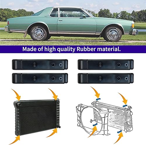 Miniatura 3 de Kit de 4 almohadillas aislantes de goma para radiador, almohadillas de soporte, 4 soportes de radiador compatibles con GM Chevrolet Buick Pontiac,