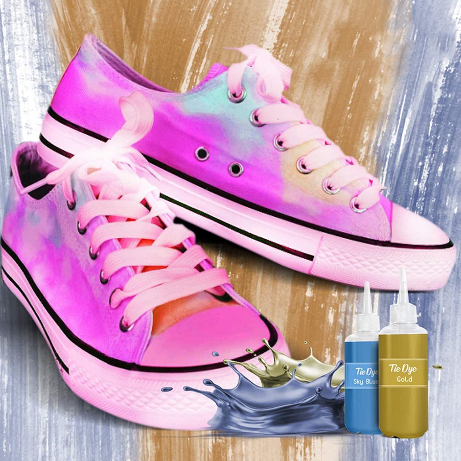 Tie Dye Set, 18 Farben, Stofffärbe Kunstset mit Gummibändern, Handschuhen, Schürze und Tischdecke für Bastelarbeiten, handgefertigte Projekte, Spray Tydie Set für Gruppenaktivitäten für