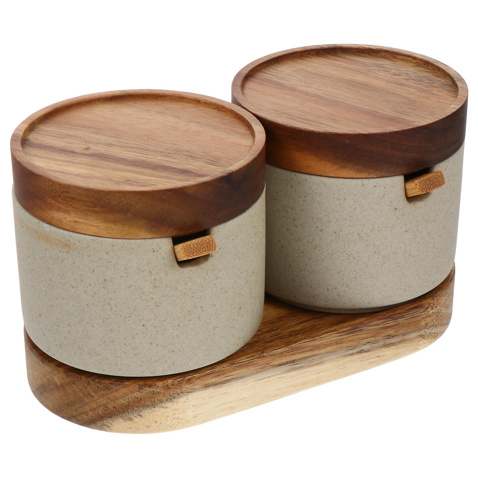 jojofuny Tarros para Condimentos de Cerámica con Tapa Juego de 2 Piezas Resistentes a Altas Temperaturas Fáciles de Limpiar Multifunción para Cocina Doméstica Almacenamiento de