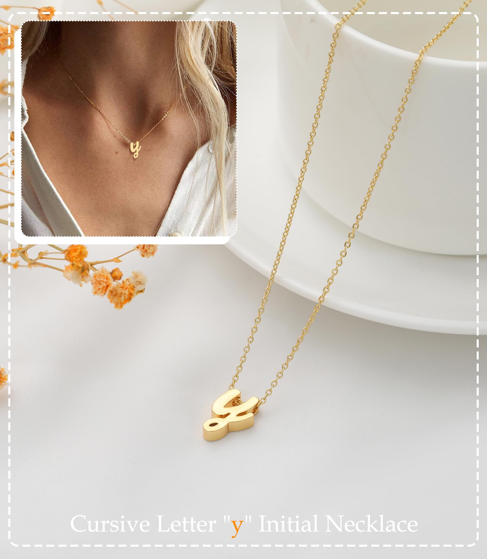 YDYDTTKD Iniziale s per Donne Ragazze alla Lettera Piccola AZ Ciondolo Elegante Oro con iniziali Non Appannamento Simpatico Nome Personalizzato Gioielli Girocollo Personalizzati