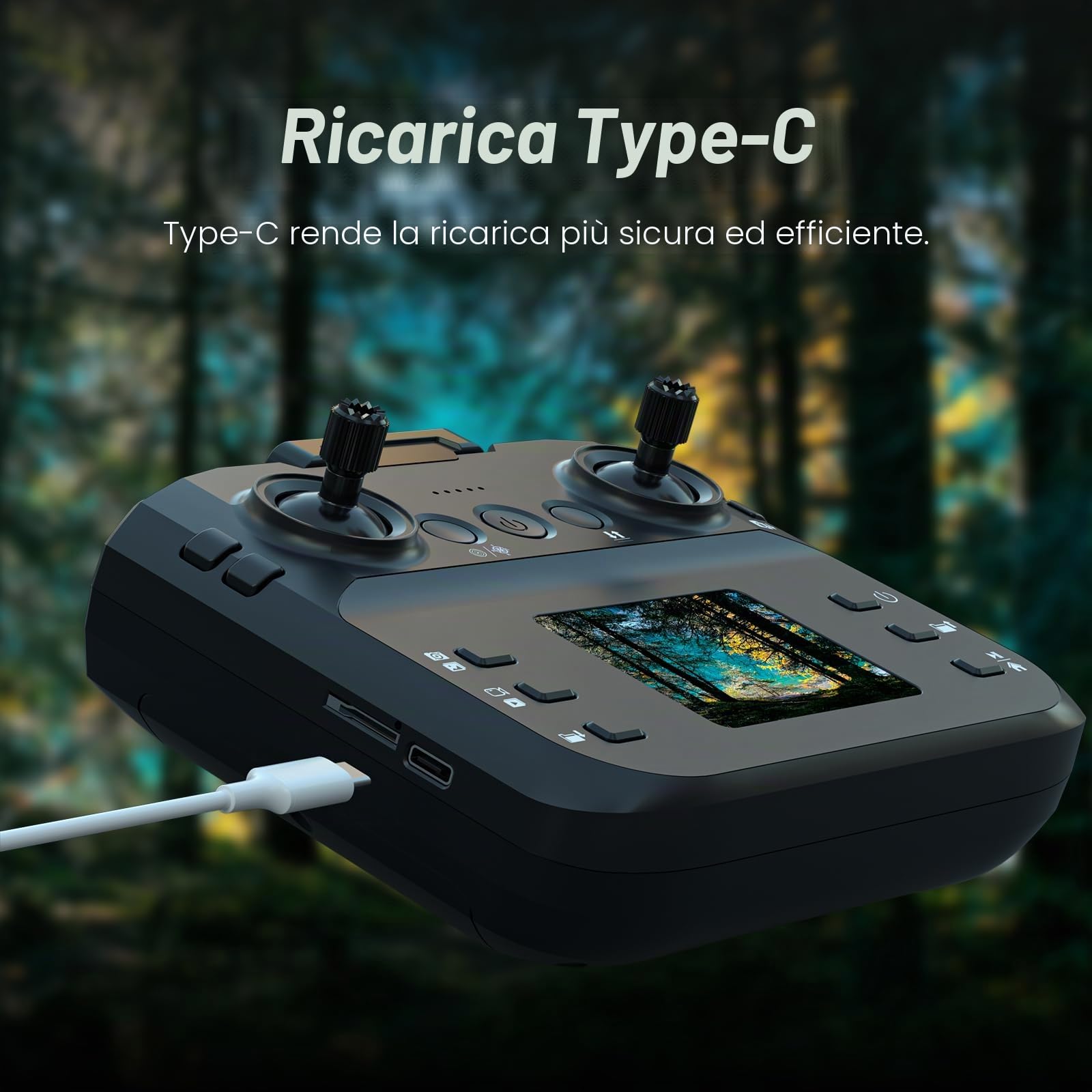 F417PRO Drone con Telecamera 1080P per Adulti Bambini, Mini Drone con Schermo, Doppia Lente 90°, LED, Flusso Ottico, Batteria Modulare, Principianti, Decollo 1 Tasto, Senza Testa, Flip 3D, Borsa