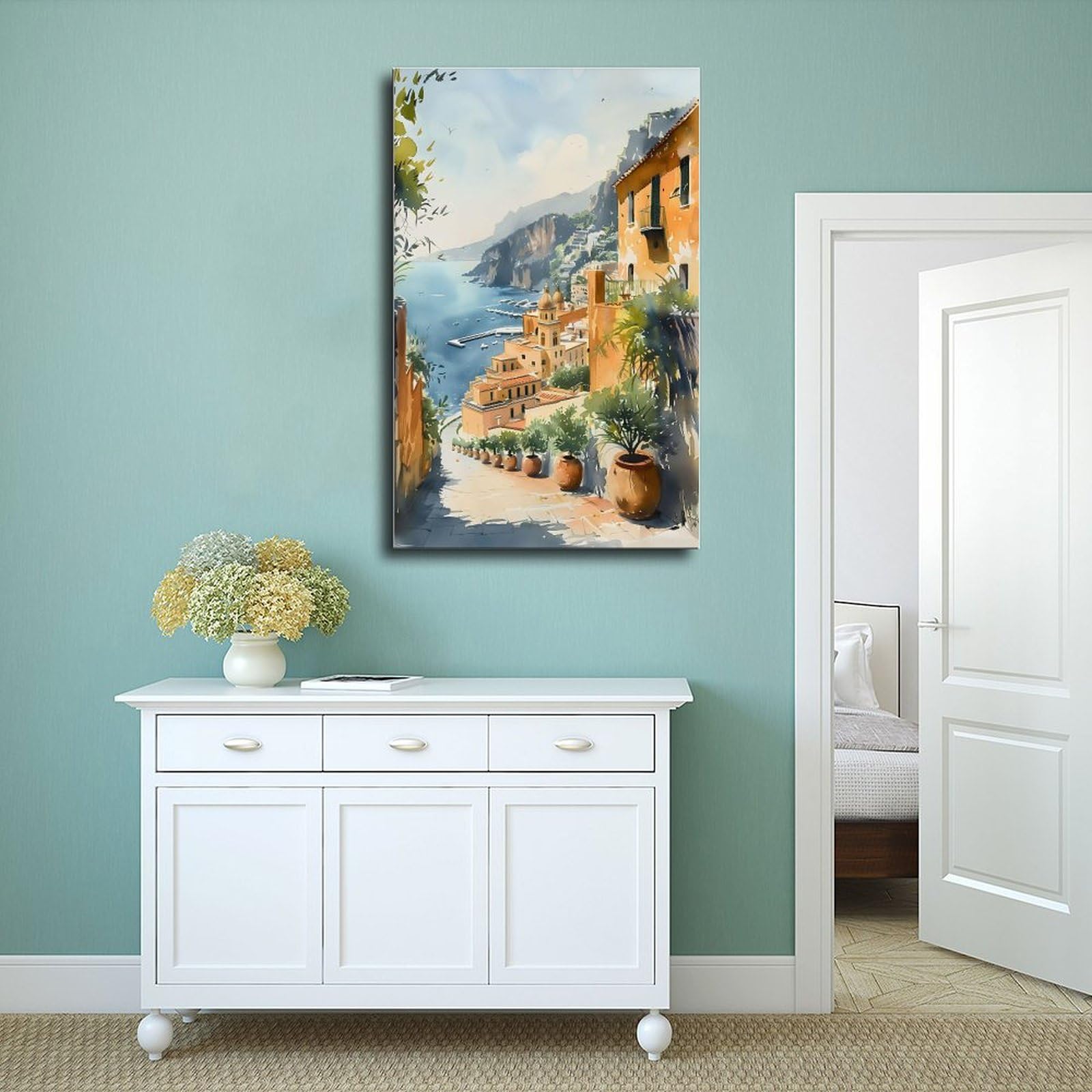 Amazon.com: ZJLAMZ Napoli Watercolor Painting Naples Italy Poster