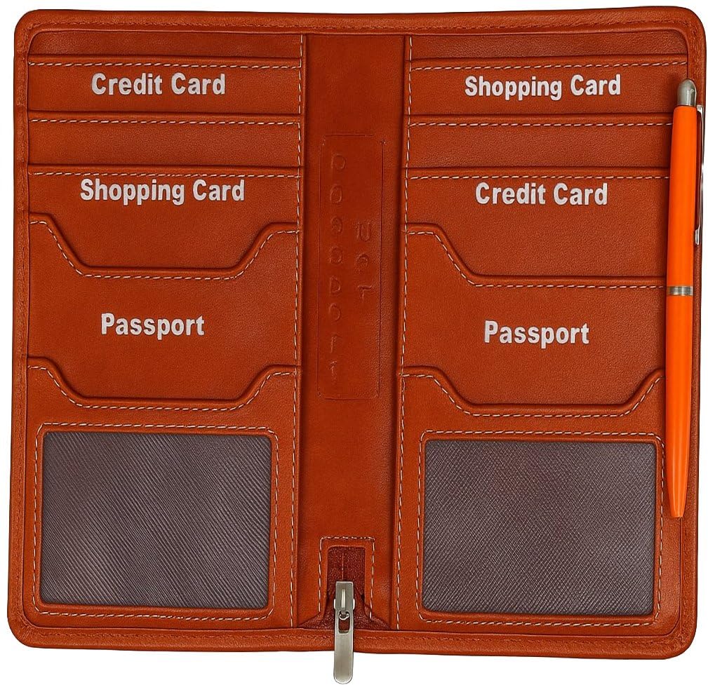 PAREEK Brown 4#Passport Holder, Mini Cards Holder and Currency Wallet (All in One) and 6 Credit Card Slot (Material- Imported PU Brown)