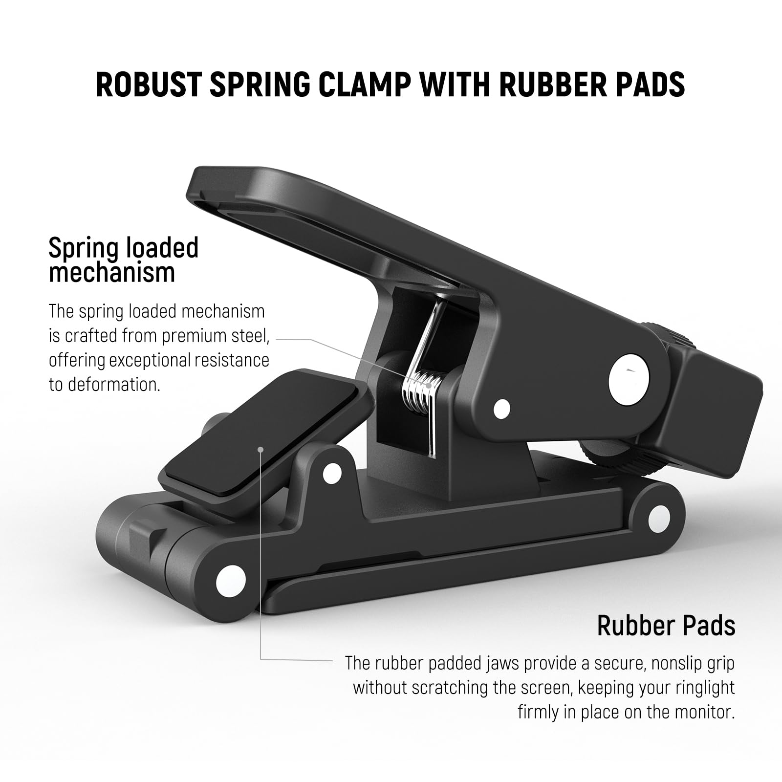 NEEWER Basics 2 pz Monitor Top Mount Mors,1/4" Vite per Webcam Selfie Cerchio Luce,0,71"/18mm Jaw 180° Tilt Mobile Clip Supporto per Registrazione Video Streaming Computer Portatile Conferenza,SP-19