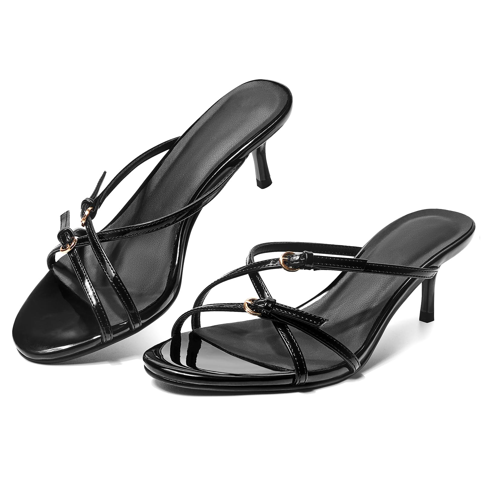 Heeled Sandals Women Kitten Heels Sandals Silde Open Toe Flip Flop Heels Party Dress Summer Mules