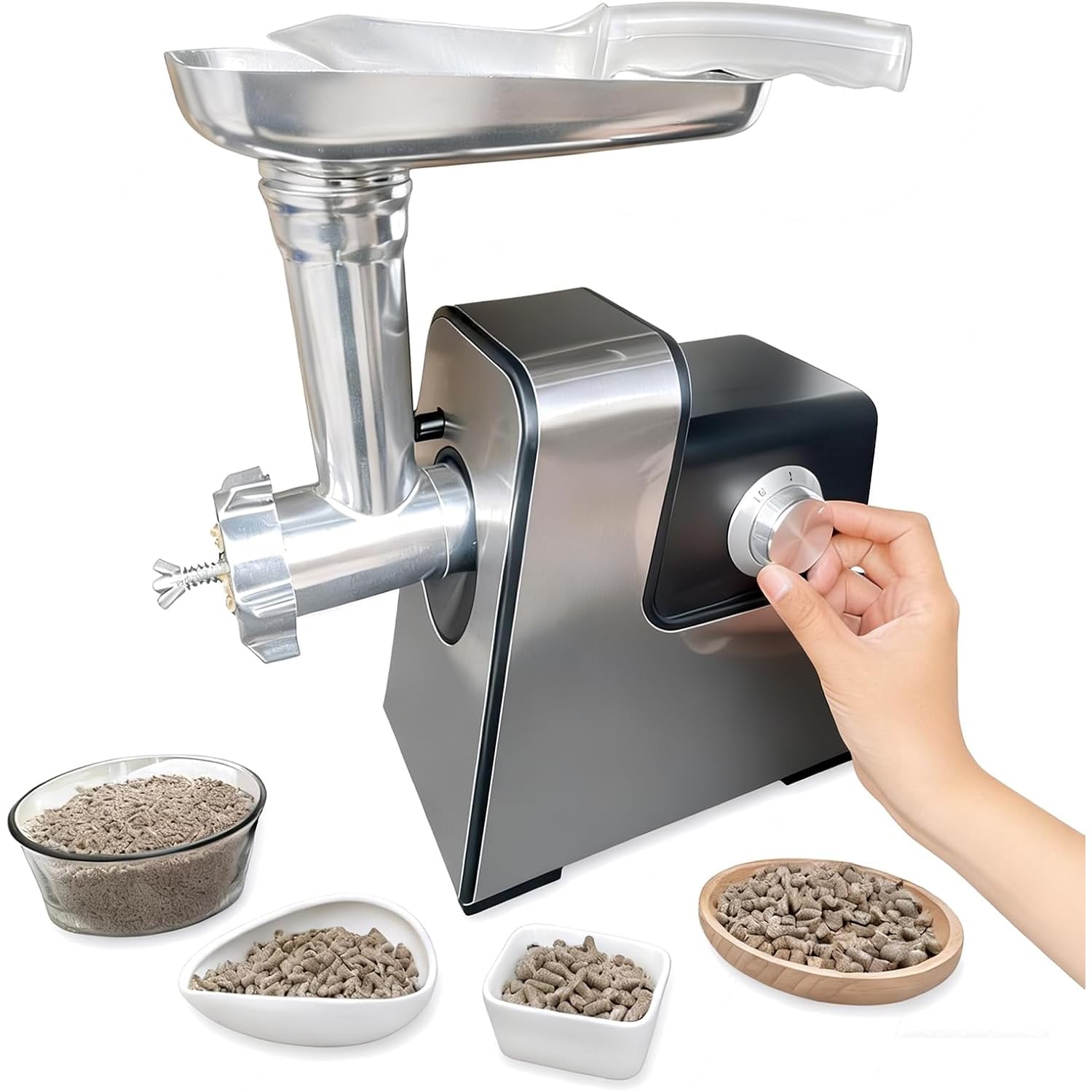 Máquina eléctrica de pellets de alimentación animal con cuchillas ajustables y ventilación inferior para alimentación de pájaros, peces y aves de corral