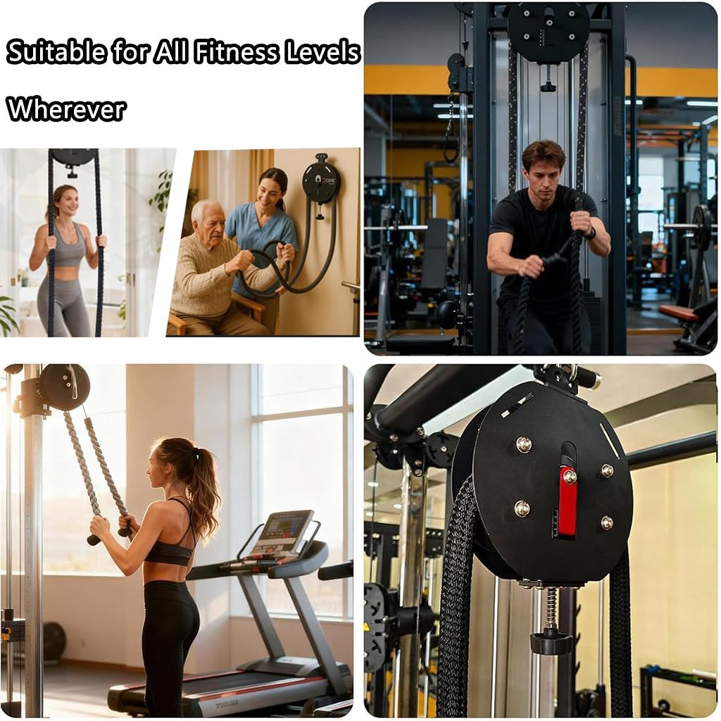 Endless Rope Trainer, Macchina a Corda Infinita Professionale, Resistenza Regolabile a Manopola (30 kg) per Palestre Commerciali e Studi Personal - capacità 150 kg