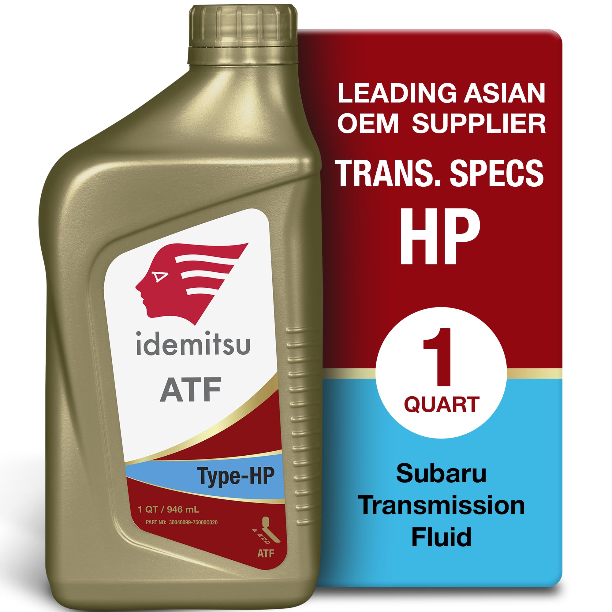ATF Type HP Automatic Transmission Fluid for Subaru - 1QT, Red, (30040099-75000C020)