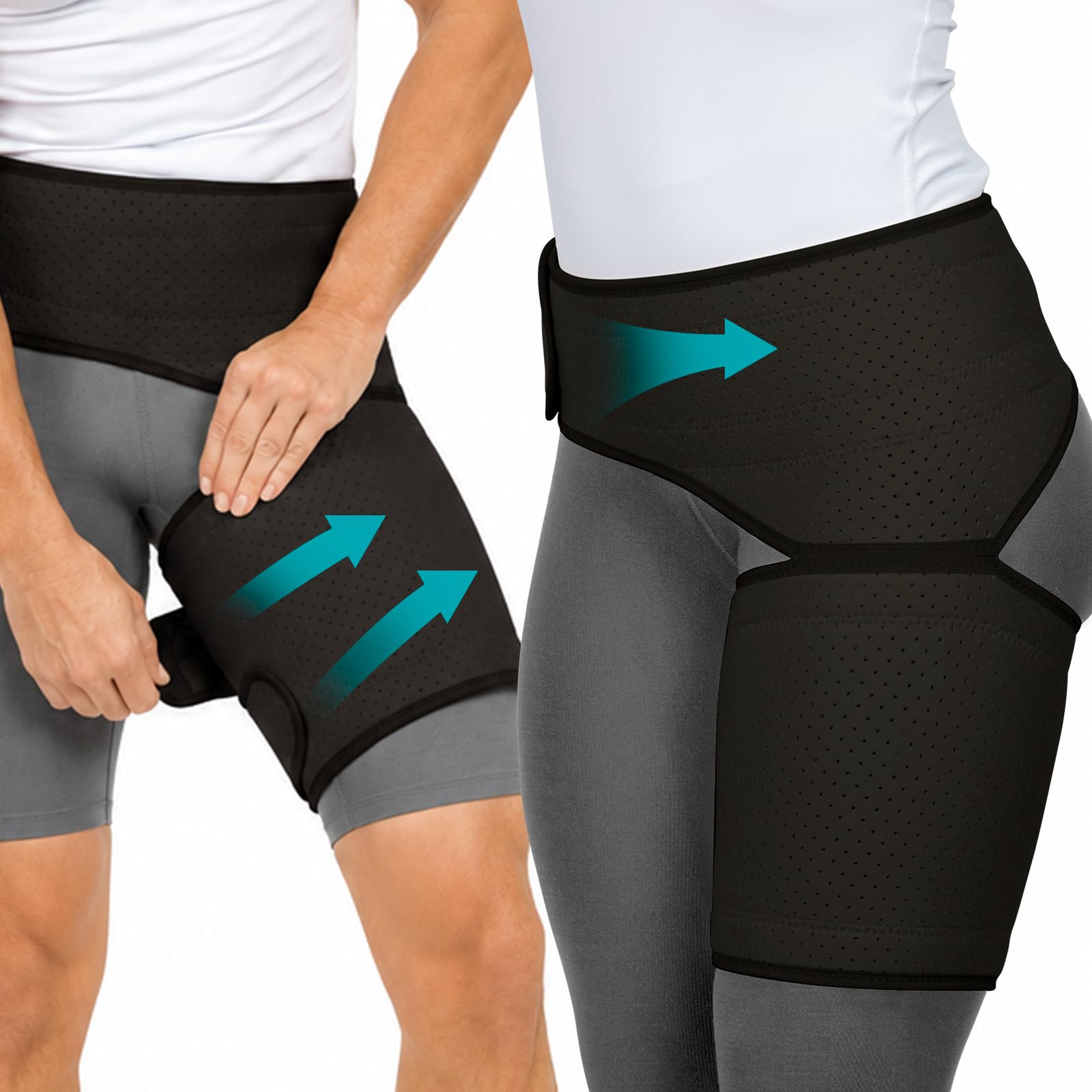 Vive Leisten- und Hüftunterstützung - Ischiasbandage für Männer und Frauen - Kompression für Nervenschmerzlinderung - Oberschenkel, Oberschenkelmuskulatur Erholung für Gelenke, Flexorzerrungen