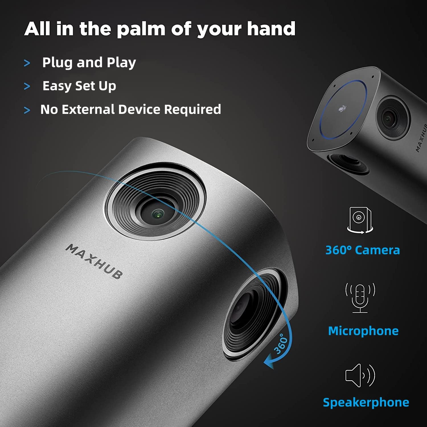 Amazon | Enther&MAXHUB 360度スマートビデオ会議カメラ