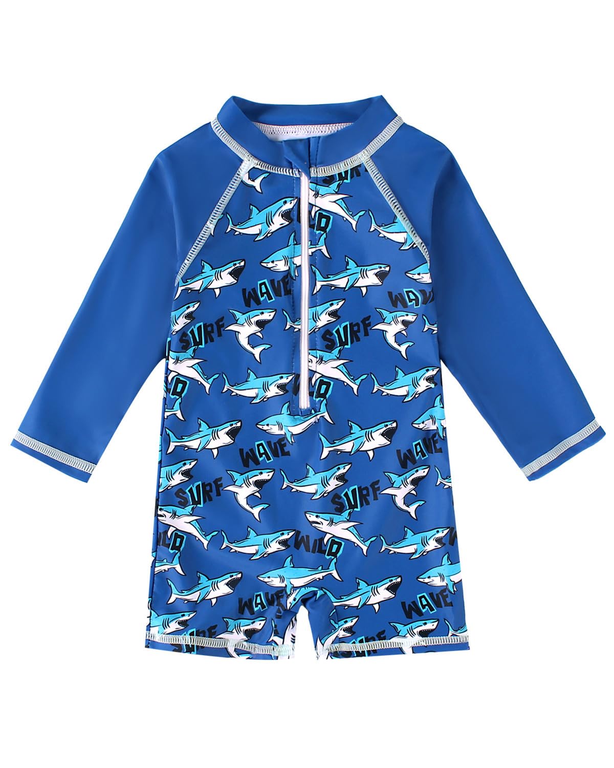WYTbaby Baby Badeanzug Uv Kleidung Baby Junge Einteiliger Langarm Uv Schutz Schwimmanzug für Baby Junge 3-24 Monate