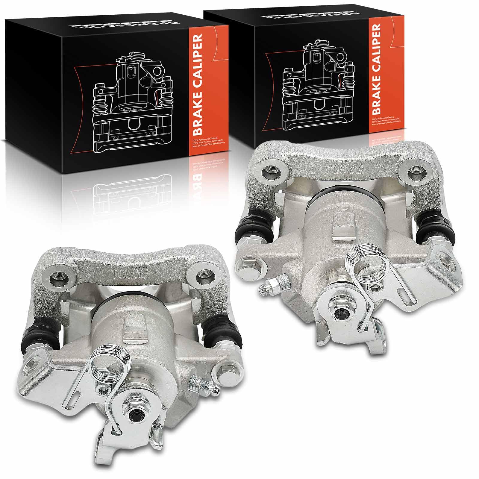 Frankberg 2 pinzas de freno traseras con soporte 1J0615423D | Distancia entre orificios de montaje: 90 mm, Fundición de aluminio; Compatible con: Nuevo Beetle 1C1 9C1, A3 8L1