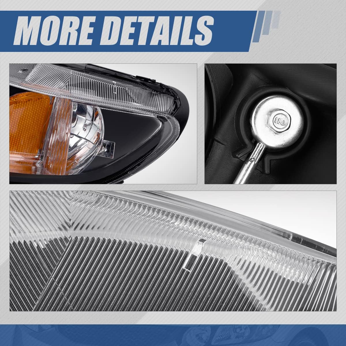 Auto Dynasty Headlights Assembly Compatible with 2006-2011 Honda Civic Sedan, Driver and Passenger Side Halogen Headlamps Replacement, HO2502127 HO2503127, Black Housing Amber Corner