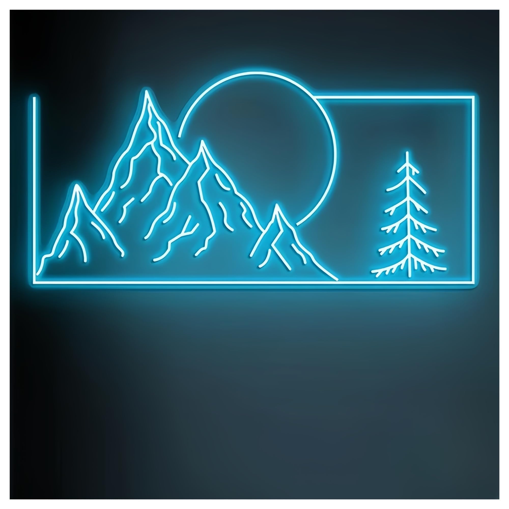 SHOUXI Sign Lamp Sunrise Mountain Neon Sign Mountain Sunrise Wall Decor Neon Sign Home Wall Art Bar Party Decoration Neon Light(E,85CM)