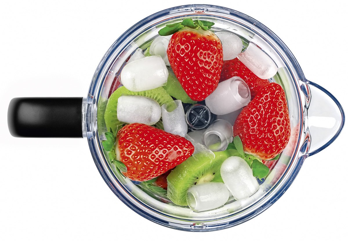 CONCEPT électroménager SM3390 Mixeur smoothie « FRESH & NUTRI », 700 W, noir, 1200 ml hachoir, moulin, 3 recipients en tritan, sans BPA, fonction Pulse, corps caoutchouc + inox, 23 000 tours/min.