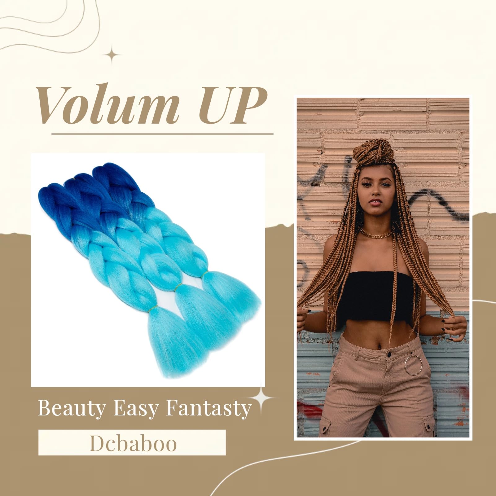 Dcbaboo Jumbo Braiding Hair Extensions, 3 Packs, 24 Inch Synthetic Ombre Braids, Afro, Crochet, Twist, Kanekalon - Image 3