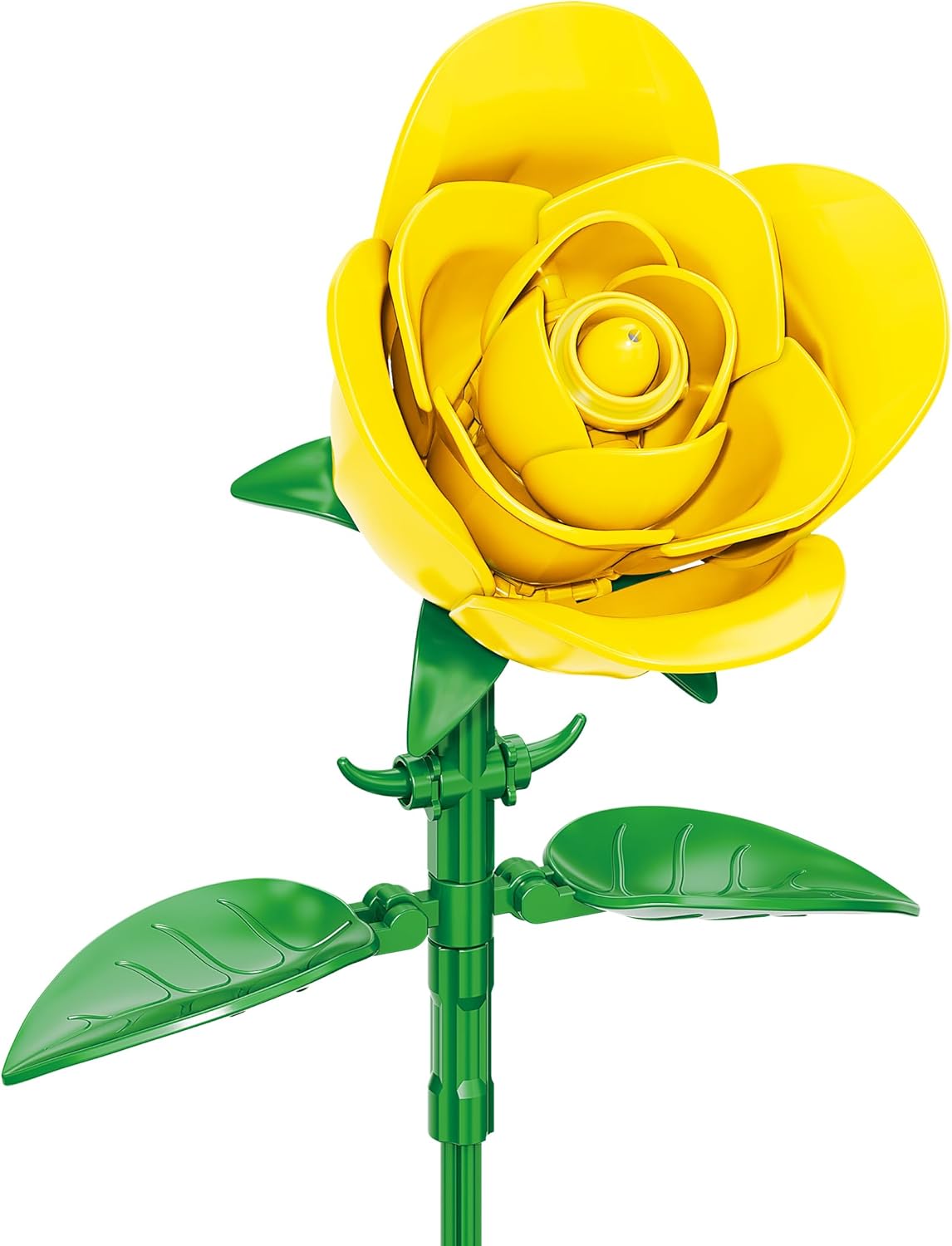 Brickcraft Bricktanicals Yellow Rose Building Set – 104 Piece Flower Stem Model, Compatible Brick Bouquet Kit for Adults & Kids, Creative Botanical Construction Toy, Gift for Collectors & Builders