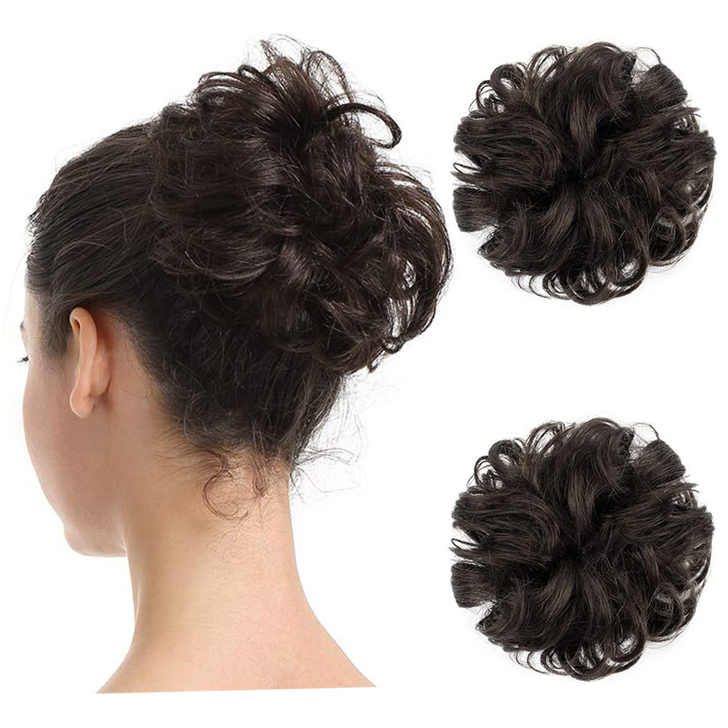 THE MARKETVILLA Juda Hair Buns for Women Girls PACK OF 2, Messy Bun Hair Bun Extension, Fake Bun