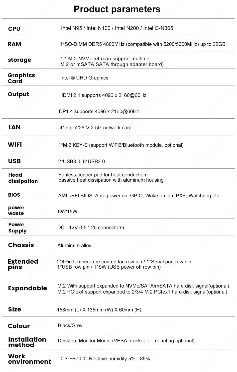 Firewall Appliance Mini PC, Intel Celeron N100 Quad Core 4xIntel I226 2.5G Ethernet VPN Router PC AES-NI HDMI DP