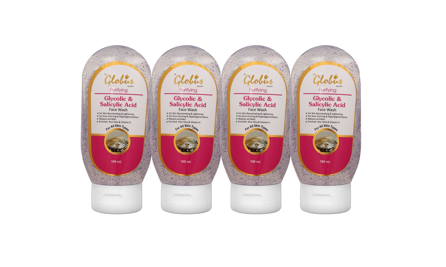GLOBUS REMEDIESGlycolic Acid and Face Wash - Pack of 4