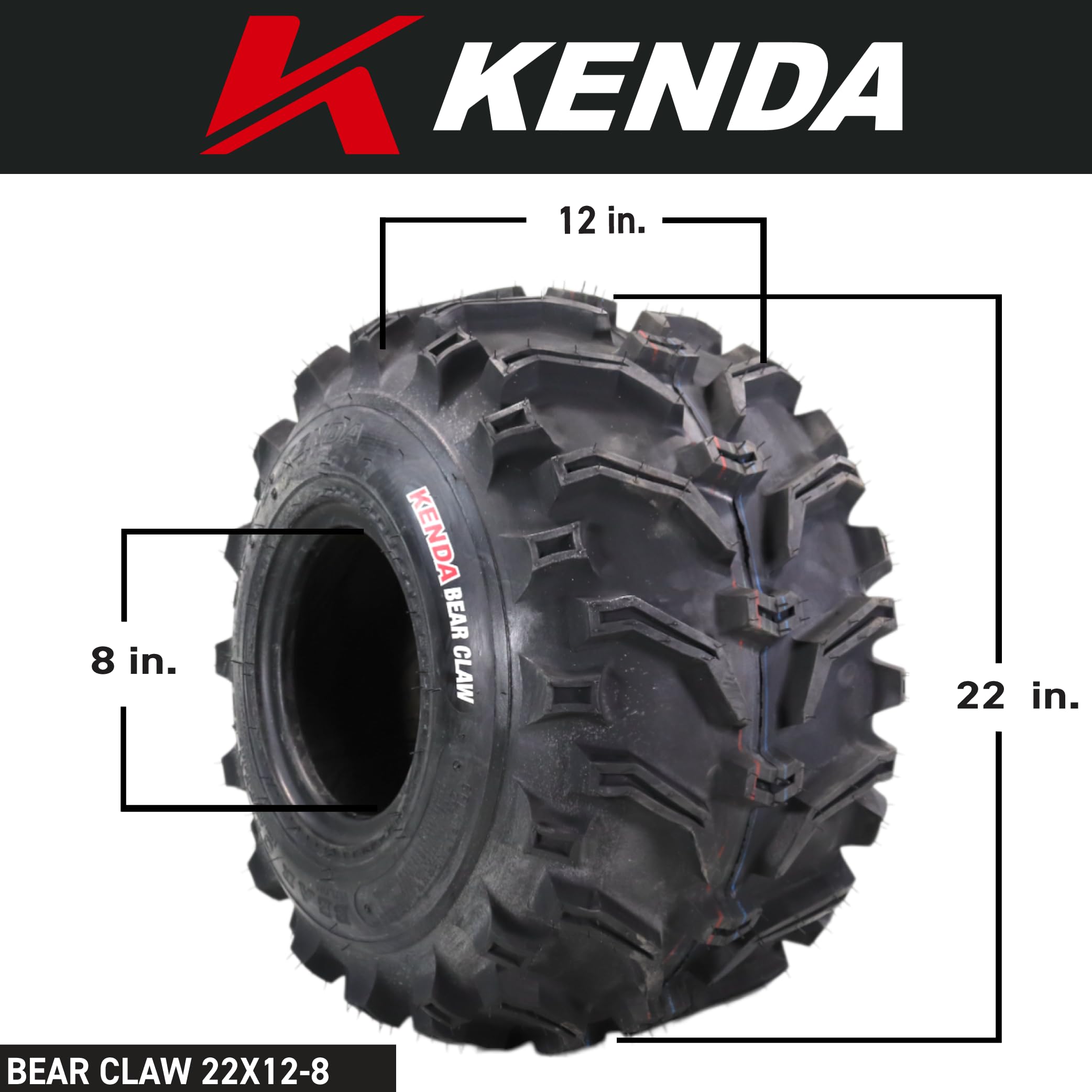 Amazon.com: Kenda Bearclaw K299-22x12-8 Rear Tire for All Terrain