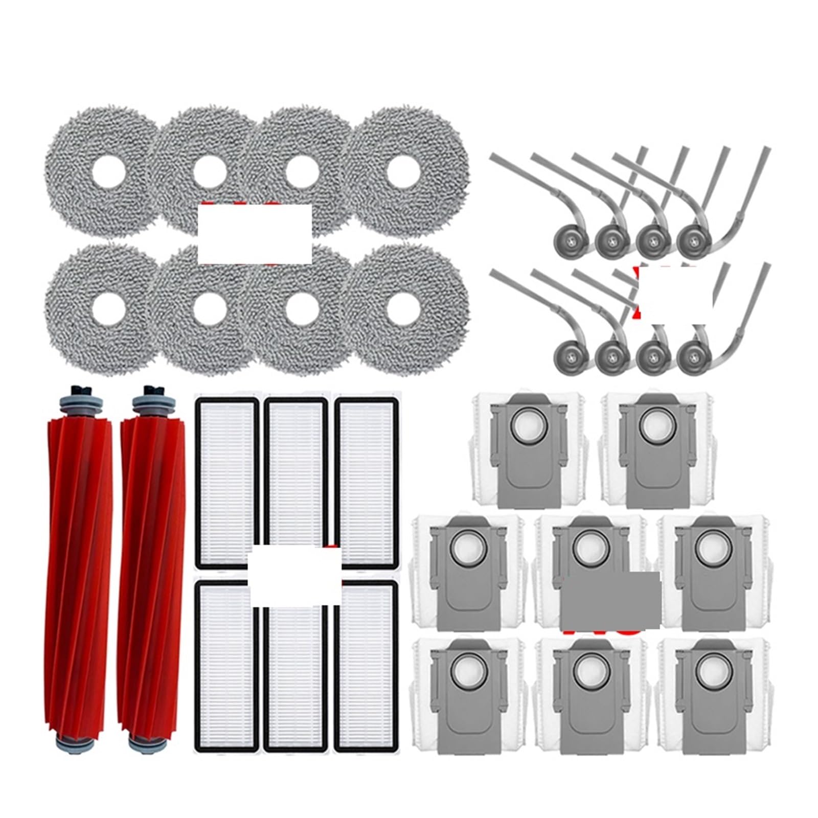 Accesorios for robot aspirador, cepillo lateral principal, filtro Hepa, paño for fregona, bolsa for polvo, Compatible con Roborock, L/QR 798 / QV 35A / QR 598(D)