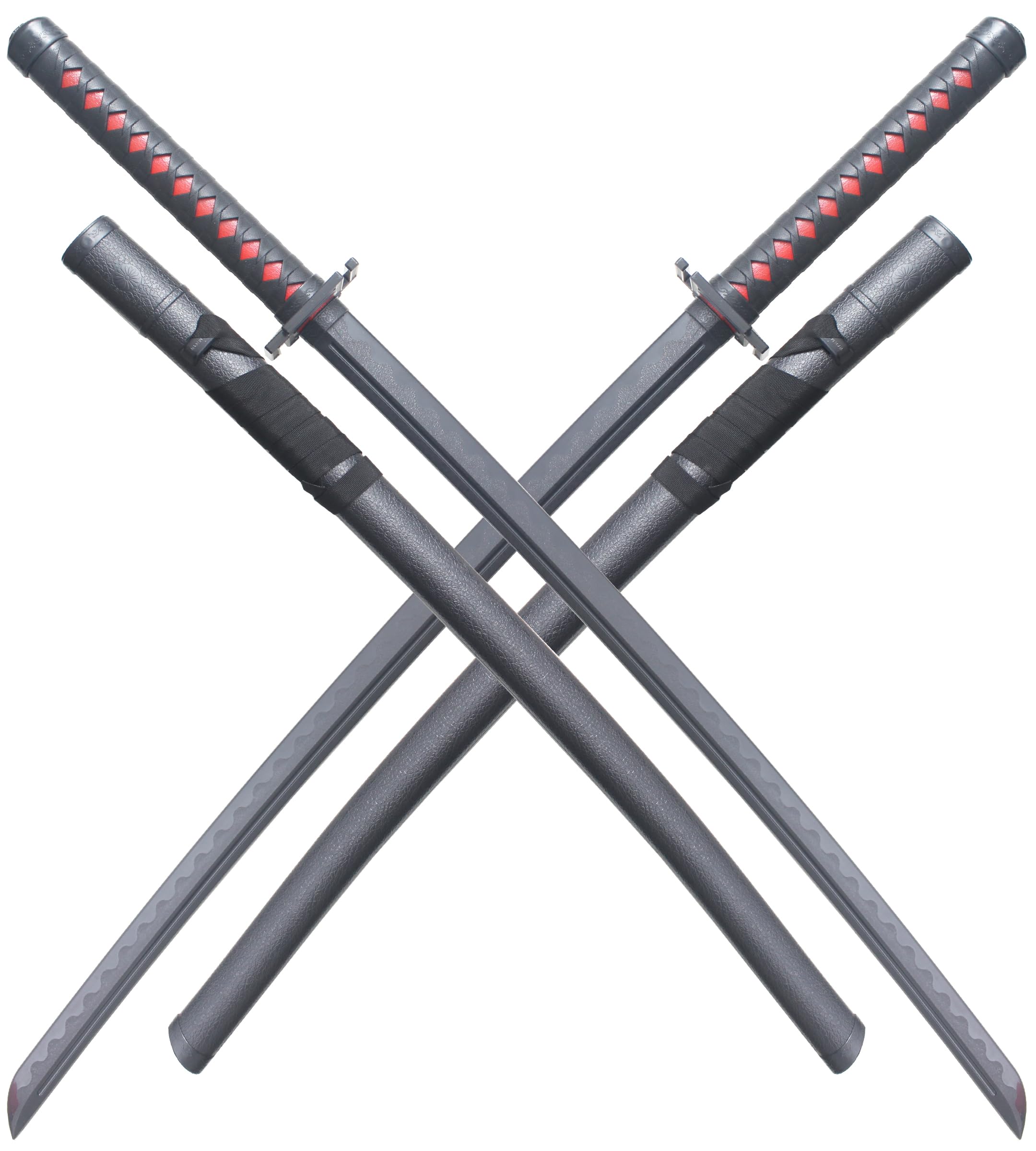 Pack 2 Katanas Tout en Polypropylene Noir Bleach Bankai Ichigo Sabre Entrainement Combat + Fourreau ABS Epee Bleach Katana