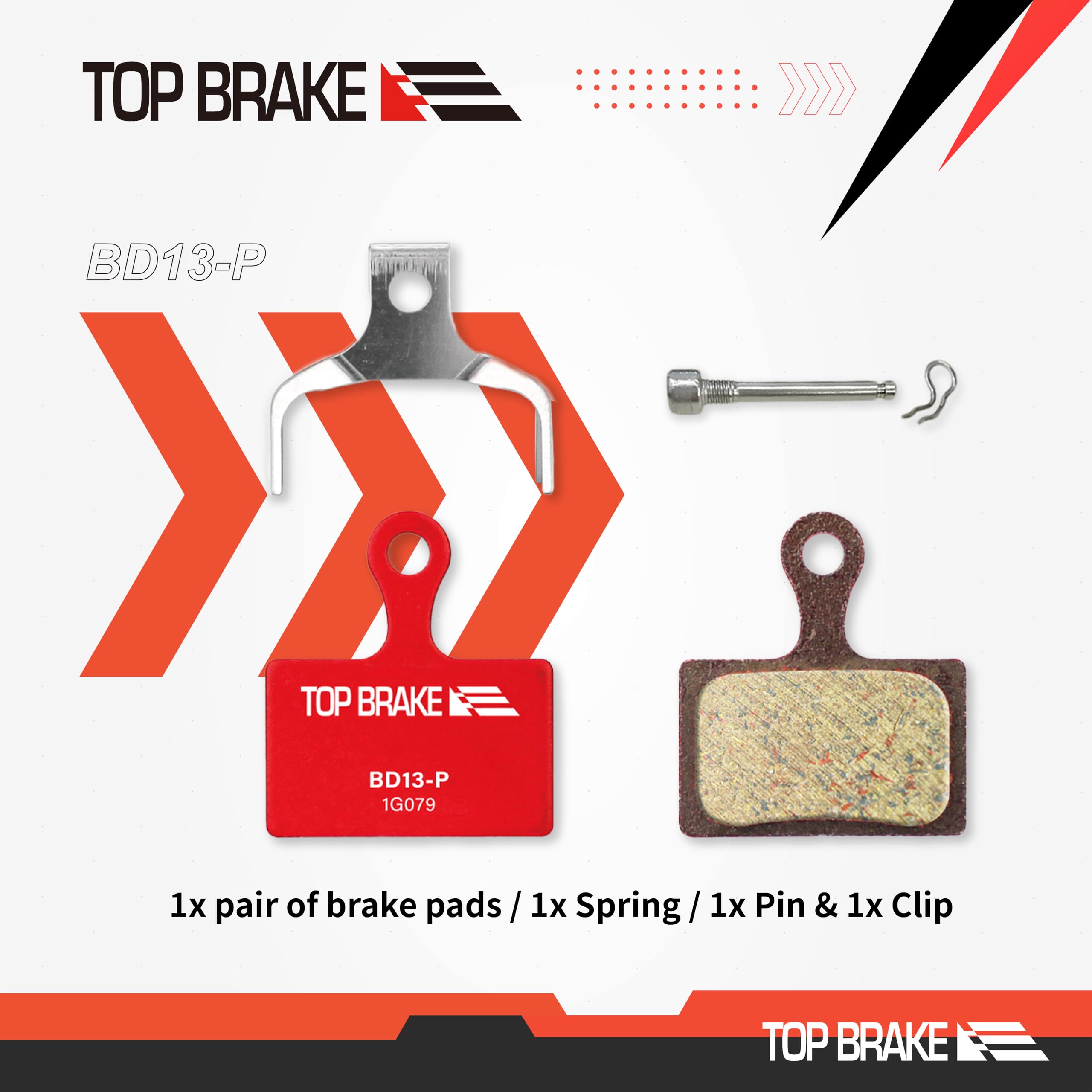 TOP BRAKE Disc Road Bike Brake Pads for Shimano XTR-M9100 RX400/810 Tektro HD-R310 510 TRP-Hylex, Red, 1.04*1.17 (in) - Image 3