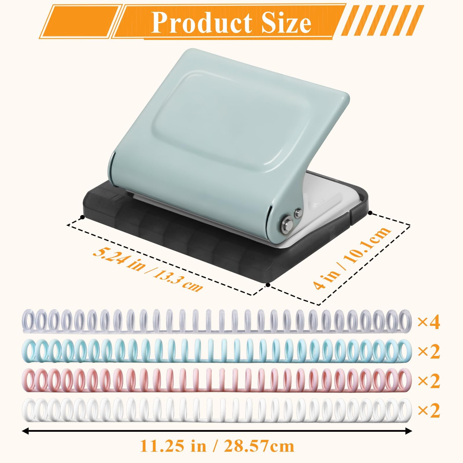 Relieuse À 10 Trous,comprenant 10 Anneaux de Reliure Multicolores(30 Trous) | 30 Trous pour A4, 20 Trous pour A5, 26 Trous pour B5, Capacité de 10 Feuilles, Bleu