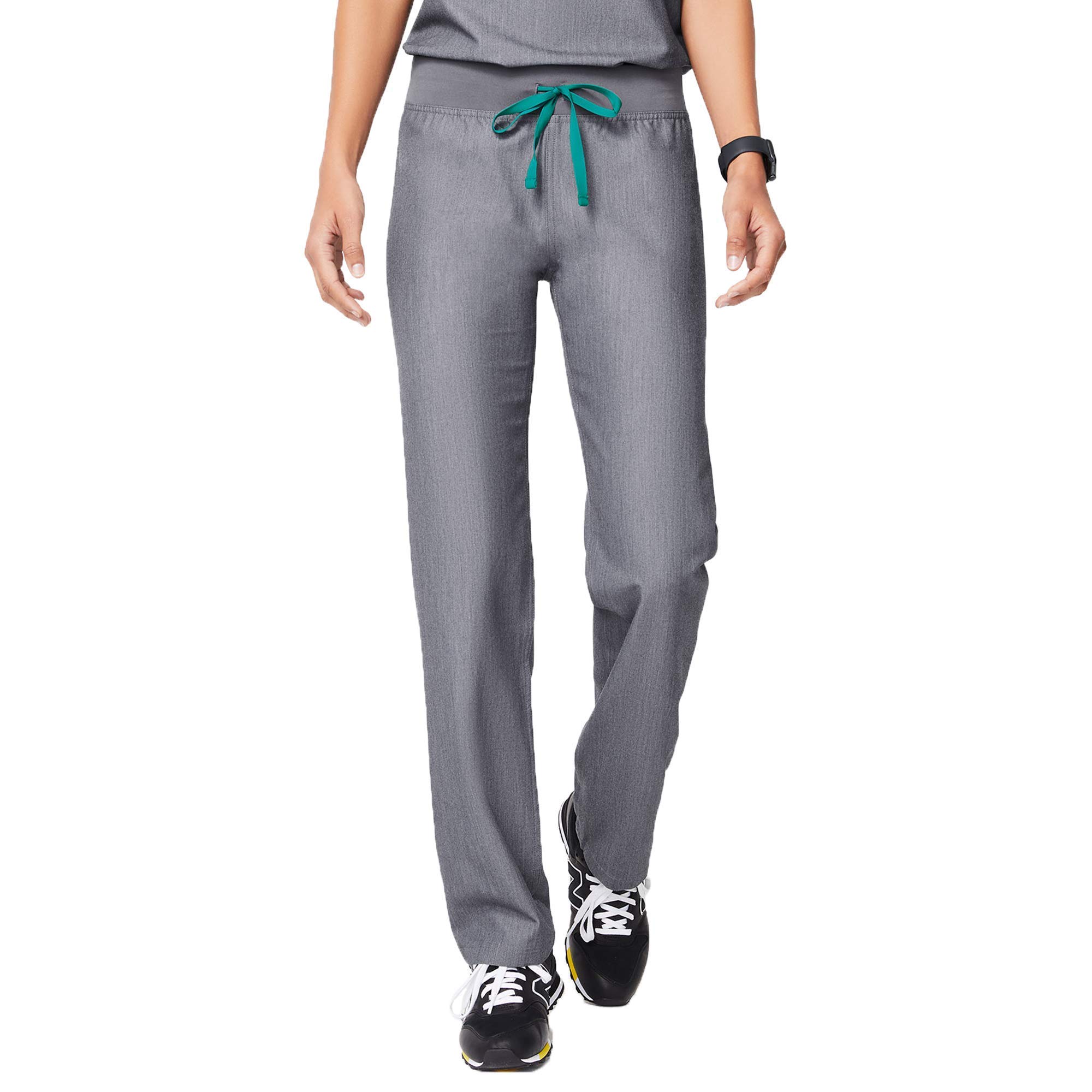 FIGSLivingston Basic Scrub Pants for Women — Yoga Waistband, 2 Pockets, Classic Straight Leg Fit Women Scrub Pants