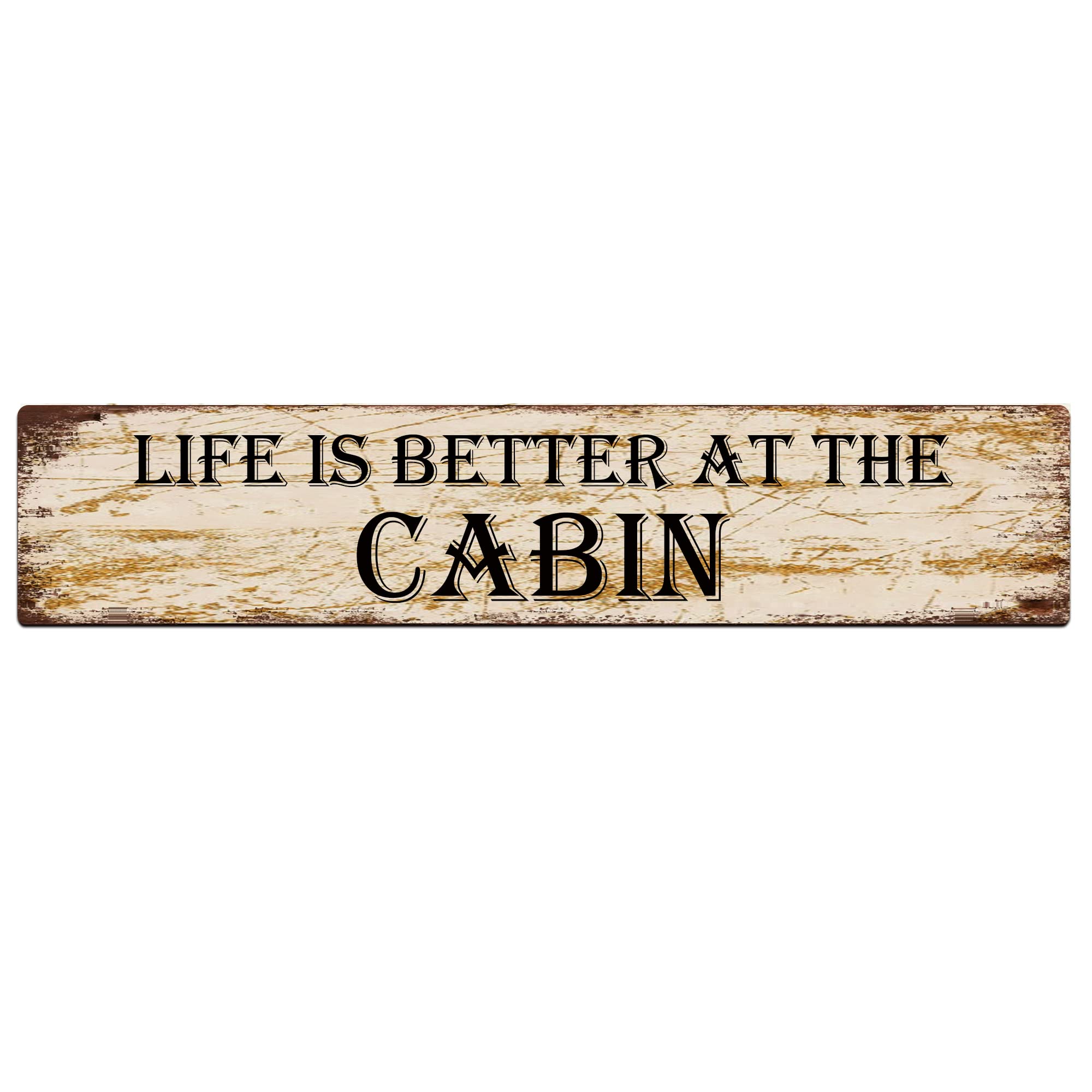 Life is Better at The Cabin Retro Tin Signs Aluminum Metal Sign for Kitchen Home Garden Wall Bar Cafe Decor 4x16 Inch