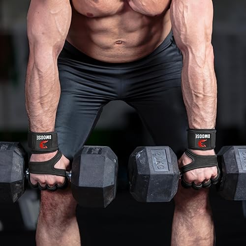 Miniatura 6 de DMoose Fitness Guantes de entrenamiento ventilados para levantamiento de pesas - Guantes de gimnasio para hombres y mujeres con soporte para muñeca