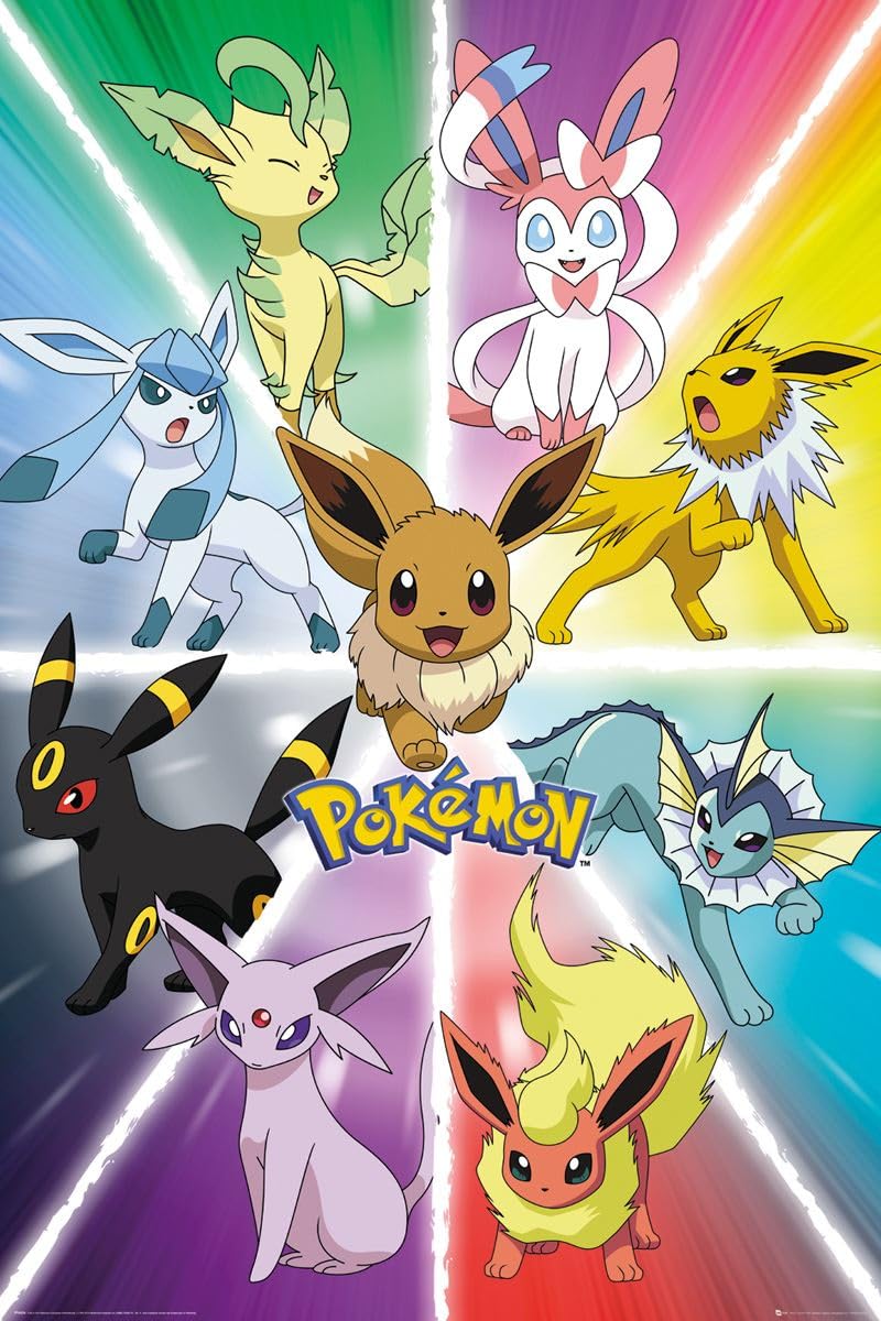 Laminated Pokemon Eevee Evolution Maxi Poster