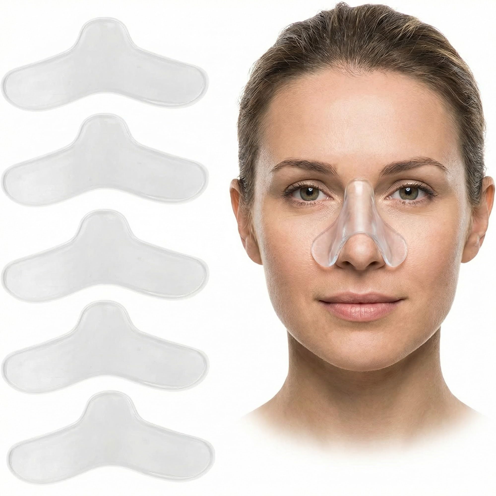 5 Pack CPAP Nose Pads, Universal Fit Medical Silicone Mask Nose Guard, Trimmable Bridge of Nose Protector for Comfort & Reduced Leaks, CPAP